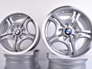 4x Original BMW E46 M3 17 Zoll Styling 68 M Doppelspeiche Felgen Silber